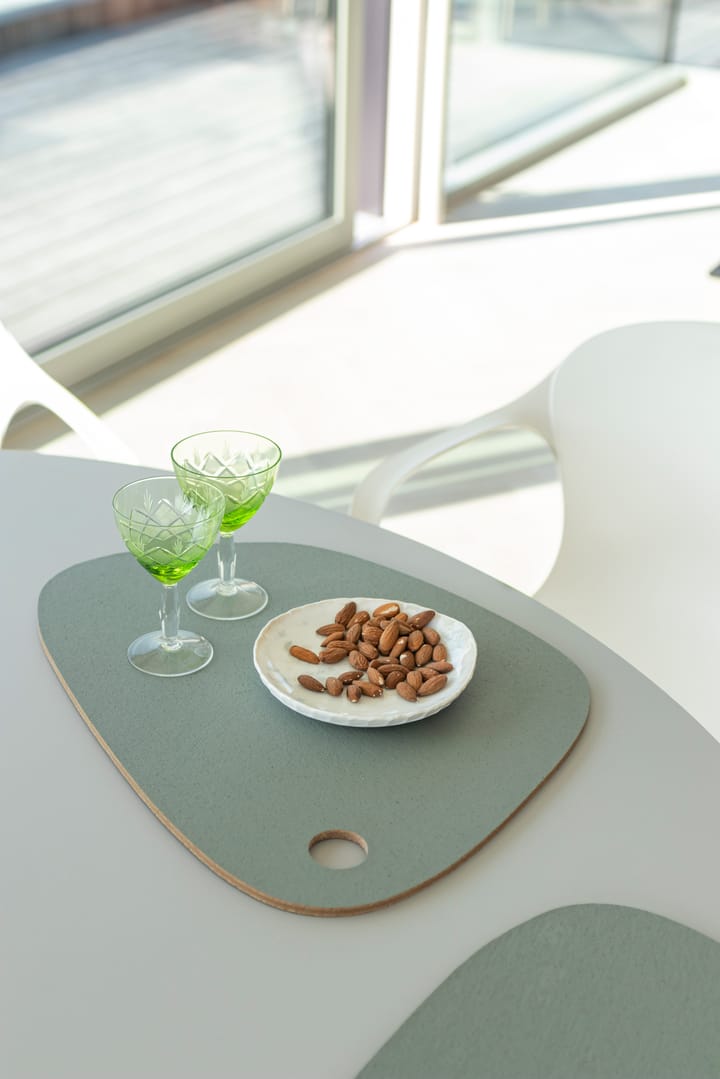 Twin reversible placemat, Thyme green-cognac Mette Ditmer