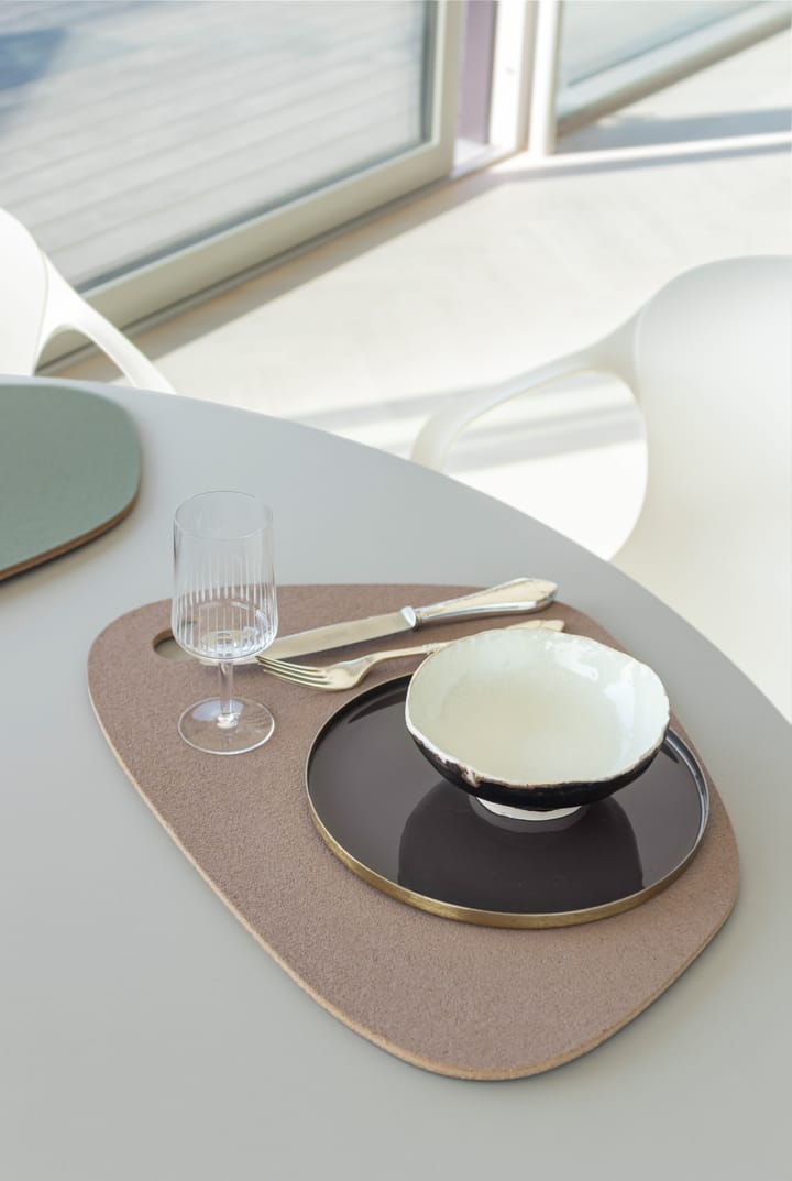 Twin reversible placemat, Thyme green-cognac Mette Ditmer