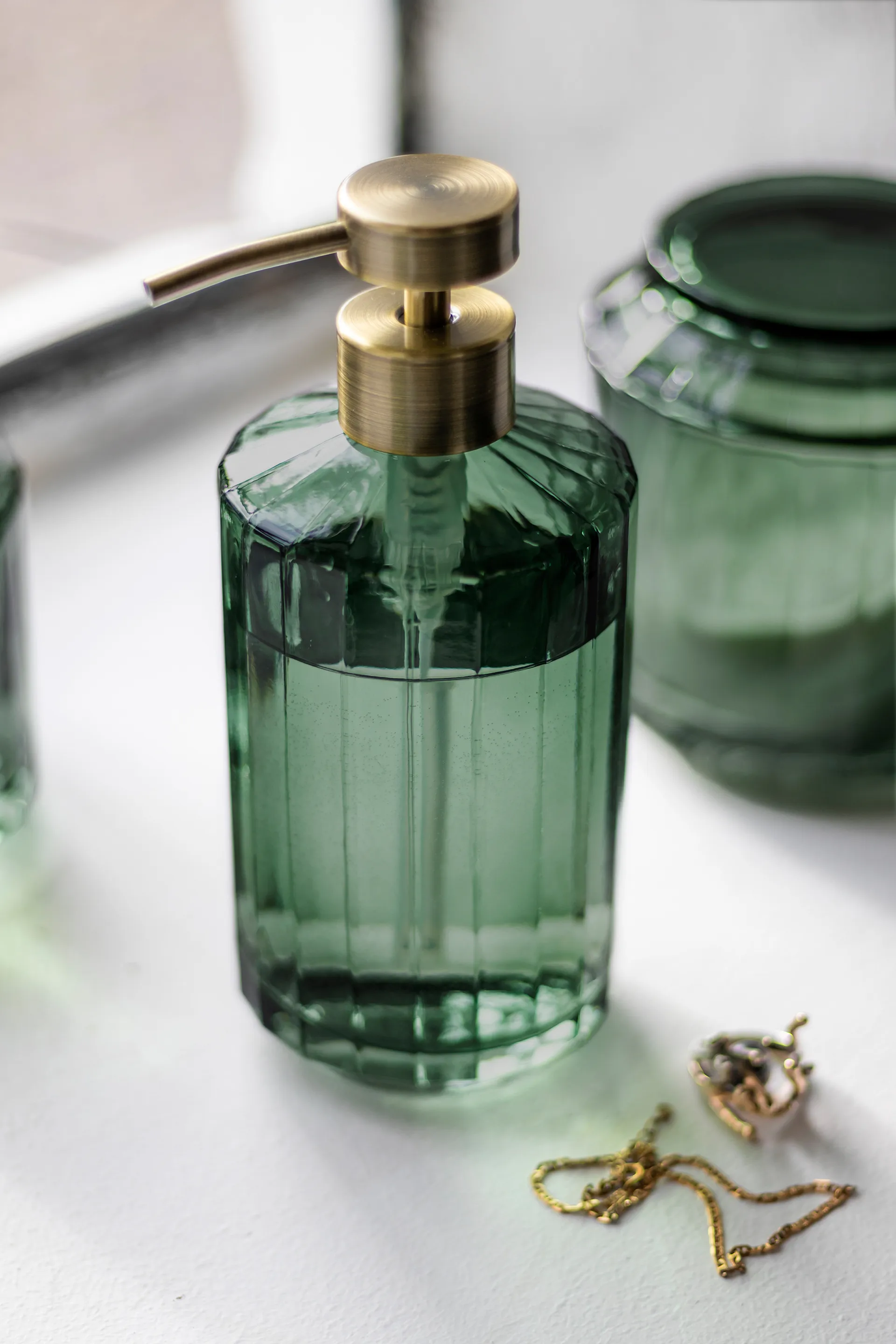 Vision soap dispenser high, Dark forest Mette Ditmer