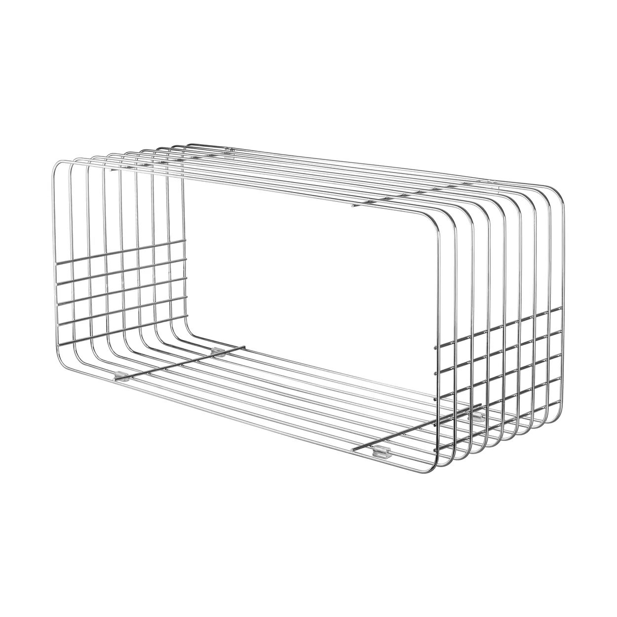 Mette Ditmer Wire shelf 31x70x26 cm Chrome | Scandinavian Design | Storage baskets | Silver-coloured