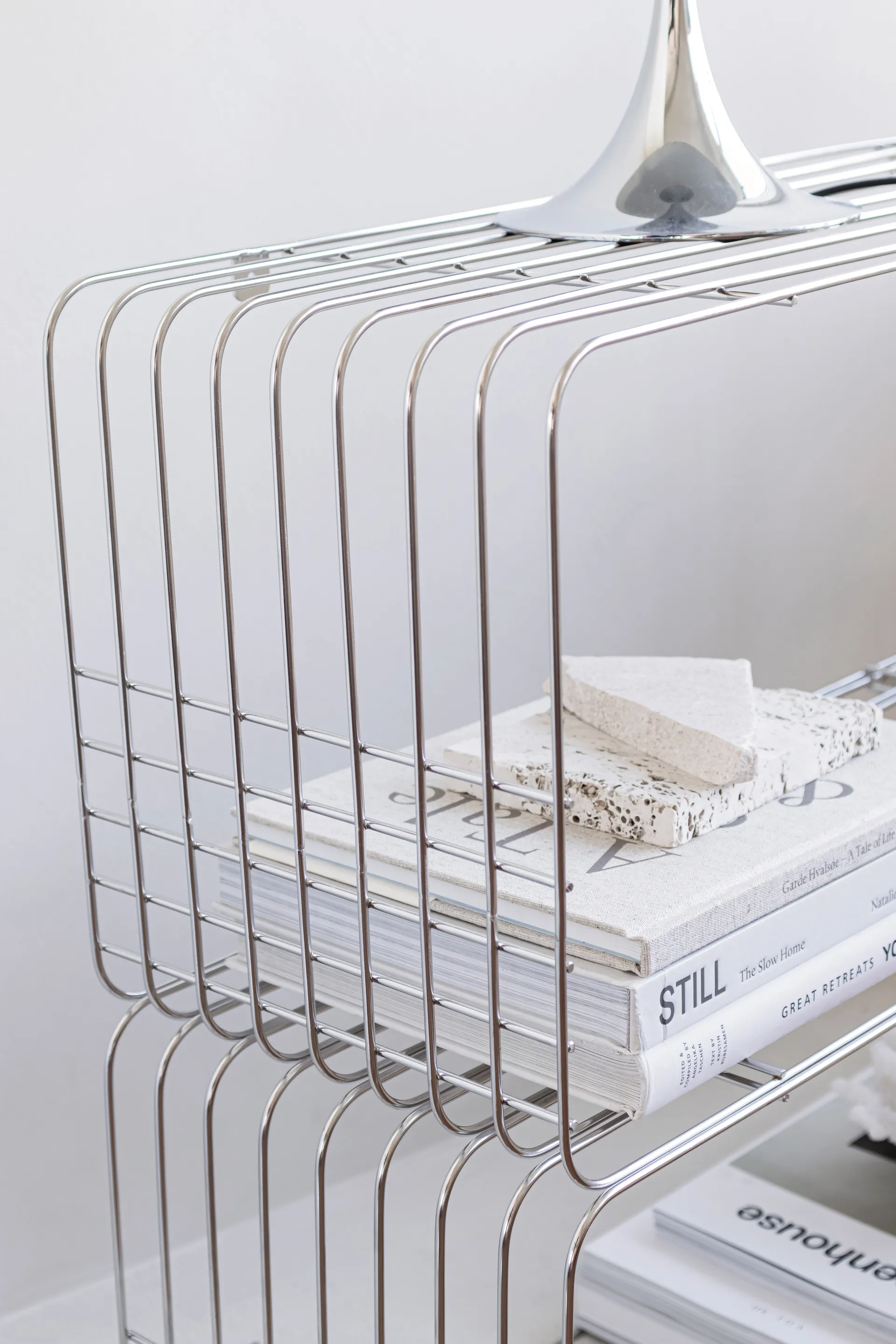 Wire shelf, Chrome, 31x70x26 cm Mette Ditmer