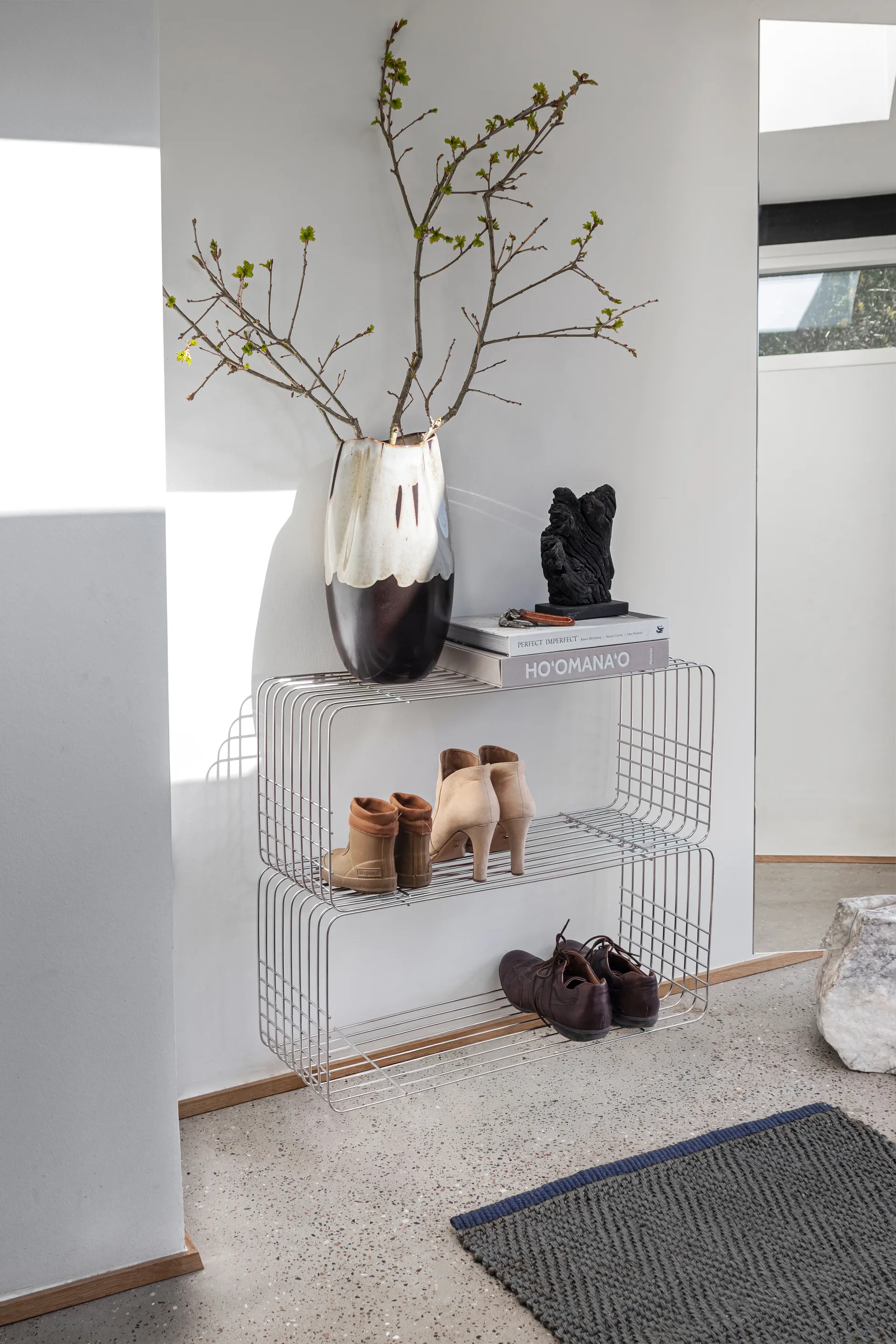 Wire shelf, Chrome, 31x70x26 cm Mette Ditmer