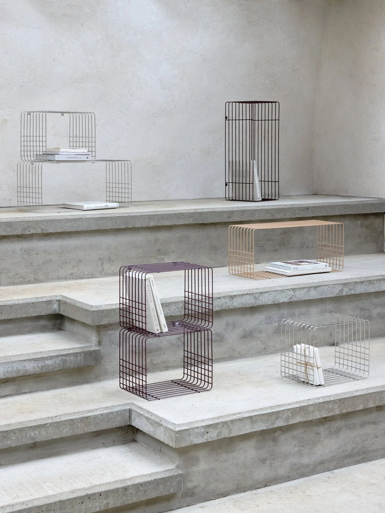 Wire shelf, Short, beige, 26x38x30.5 cm Mette Ditmer