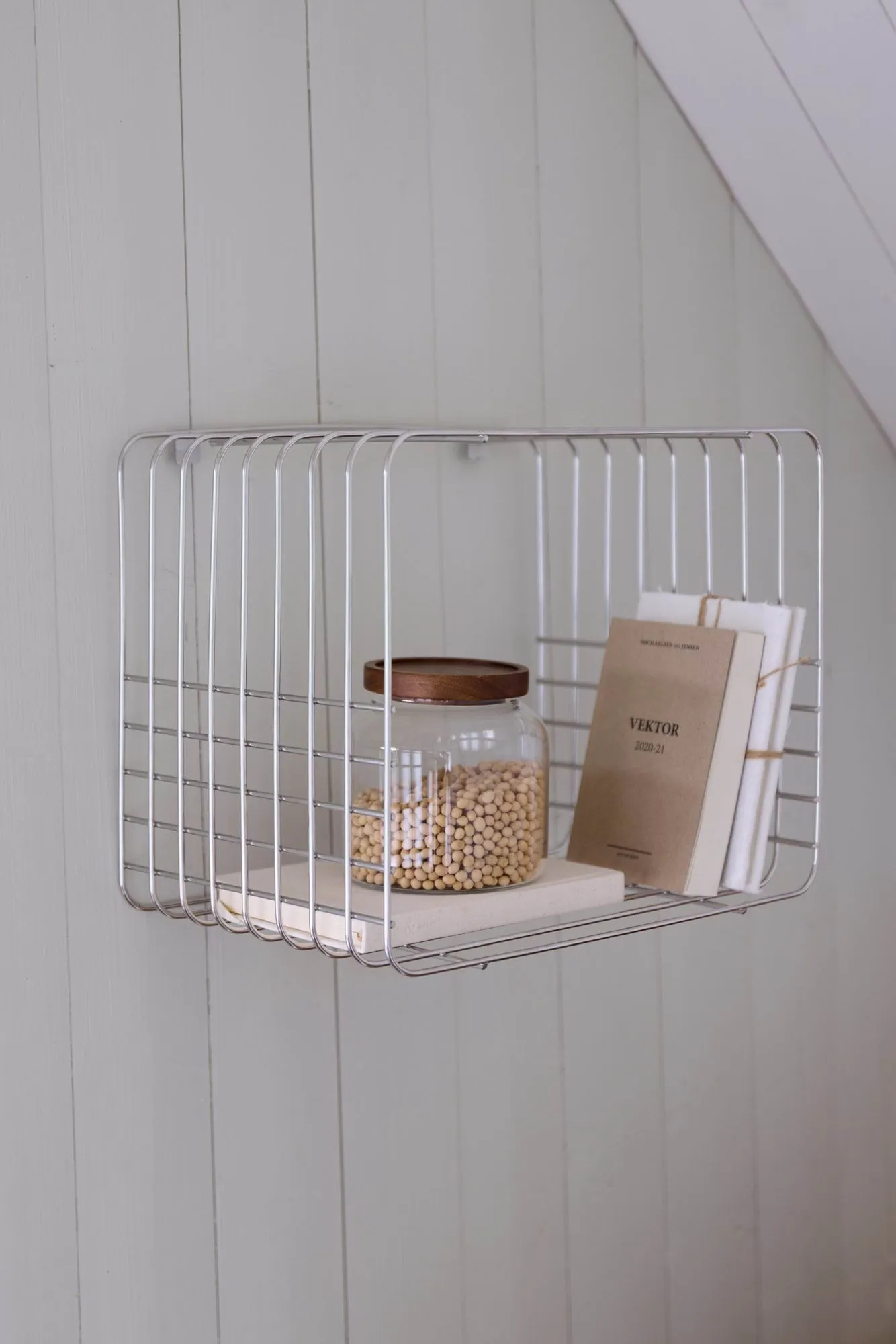 Wire shelf, Short, chrome, 26x38x30.5 cm Mette Ditmer