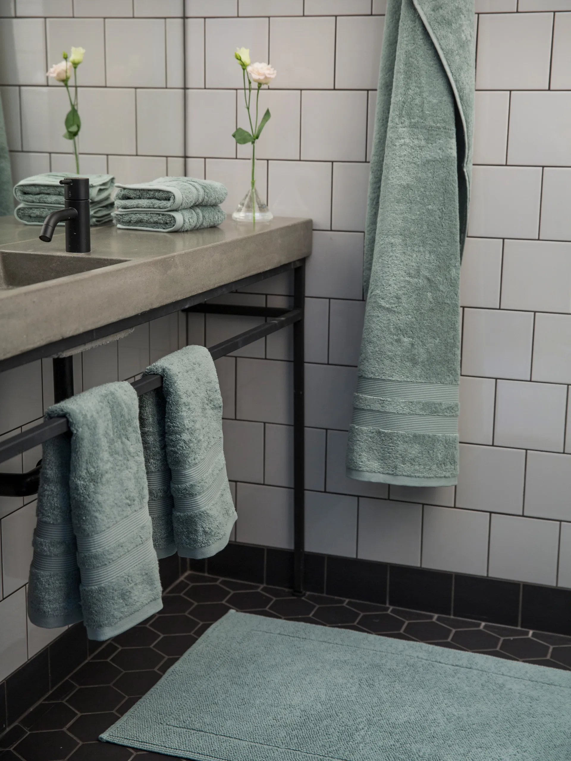 Portofino bathroom rug , Grey green, 60x90 cm Mille Notti