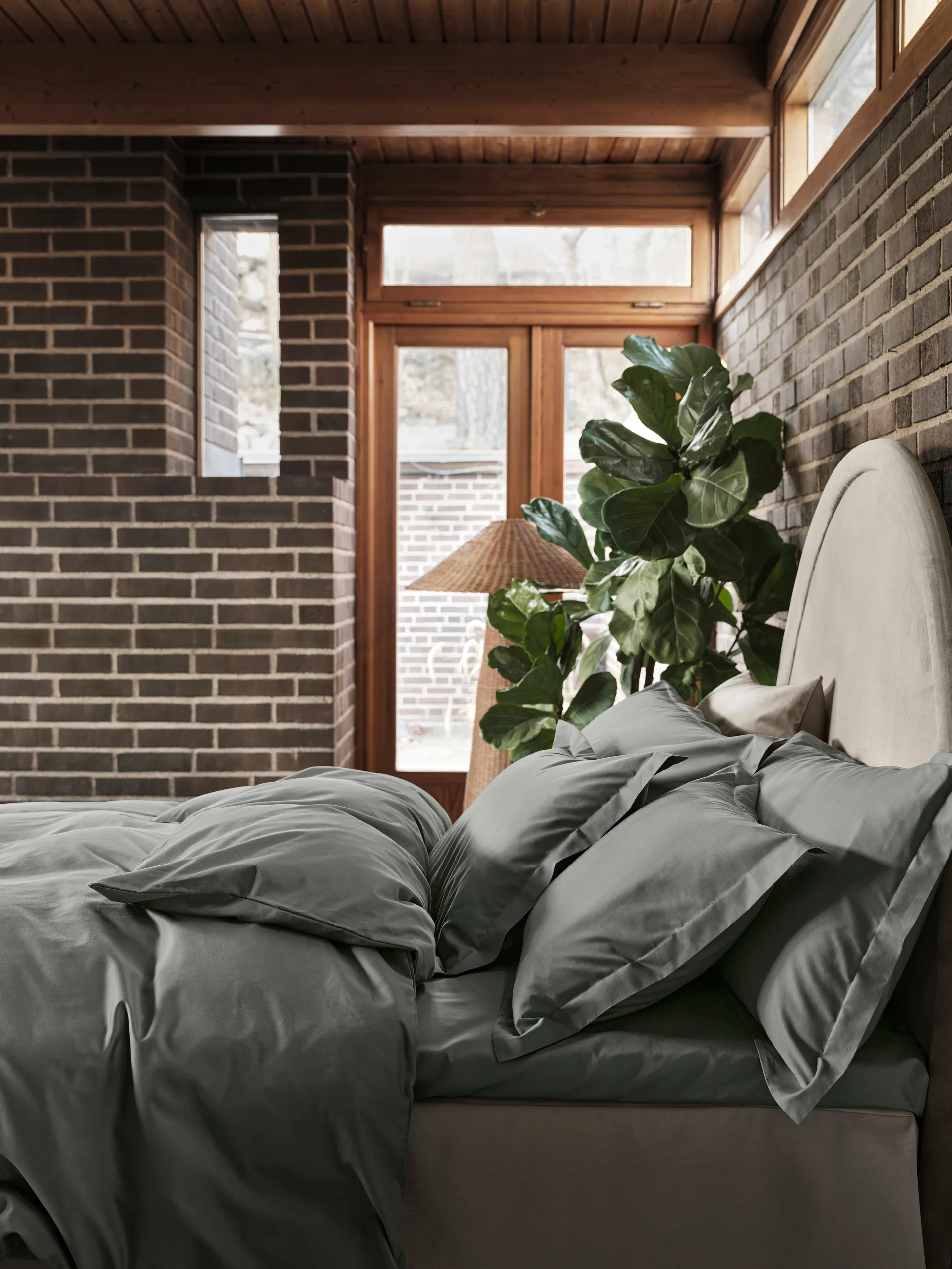 Satina plain pillowcase, Green, 50x90 cm Mille Notti