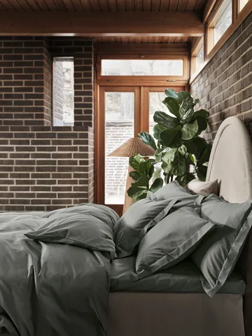 Satina plain pillowcase - Green, 50x90 cm - Mille Notti