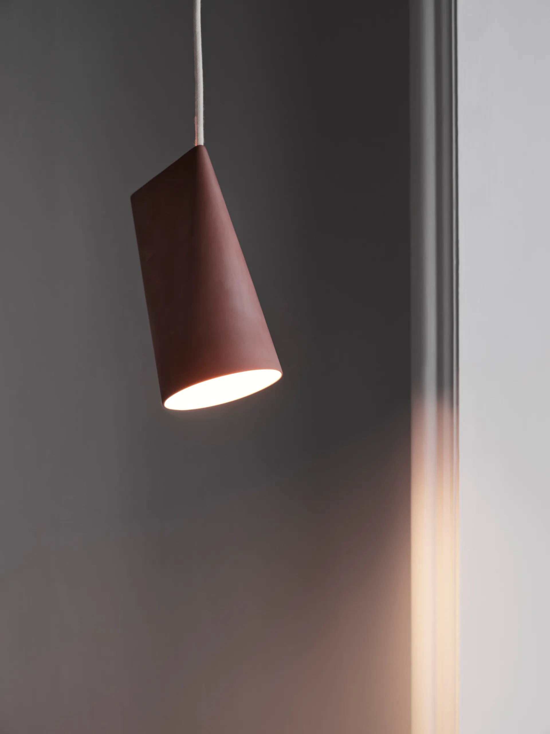 Ceiling lamp ceramic 11.2x22 cm, Terra Cotta, Wood MOEBE