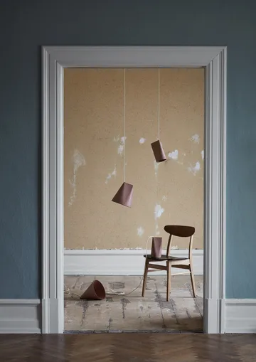 Ceiling lamp ceramic 11.2x22 cm - Terra Cotta, Wood - MOEBE