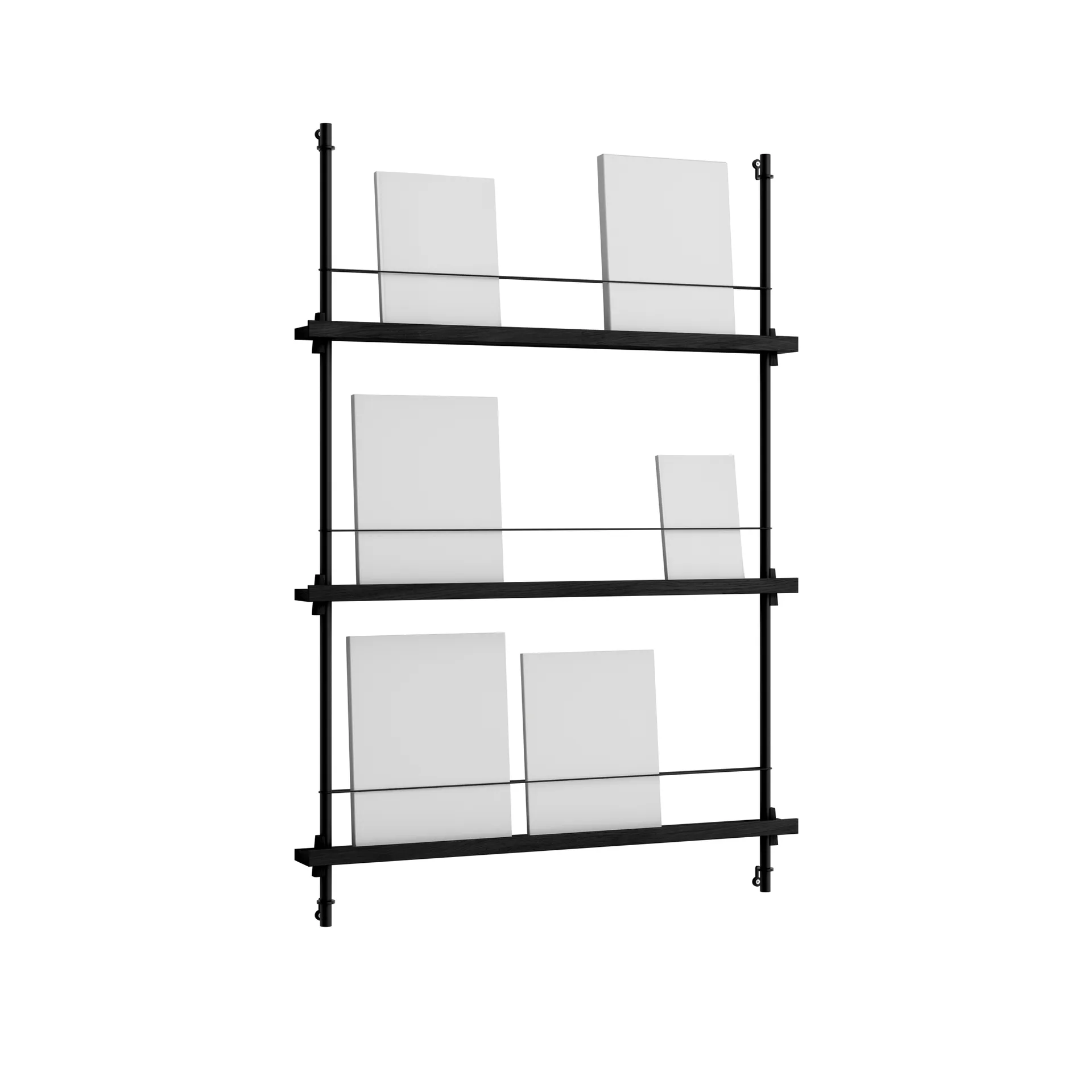 Magazine Shelving magazine rack, Black, 85x115x7 cm, MS.115.1 MOEBE