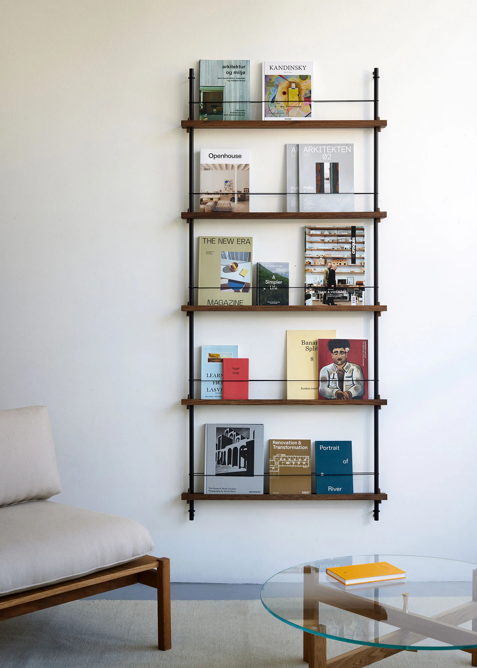 Magazine Shelving magazine rack, Black, 85x115x7 cm, MS.115.1 MOEBE