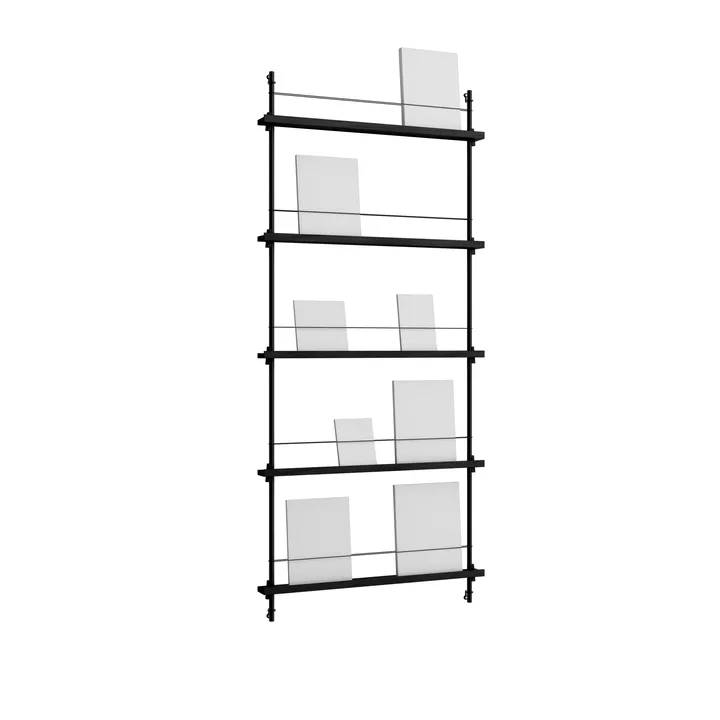 Magazine Shelving magazine rack - Black, 85x180x7 cm, MS.180.1 - MOEBE