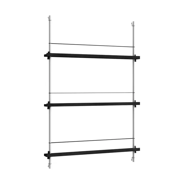 Magazine Shelving magazine rack - Black-stainless steel, 85x115x7 cm, MS.115.1 - MOEBE