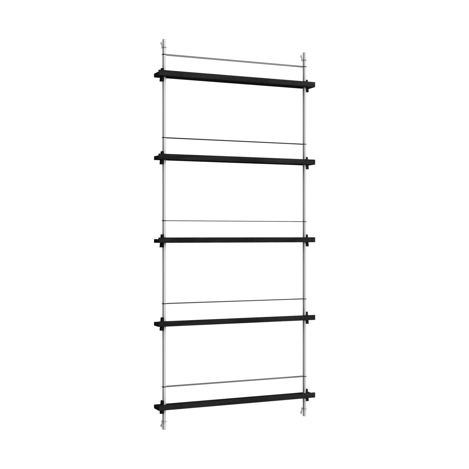 Magazine Shelving magazine rack, Black-stainless steel, 85x180x7 cm, MS.180.1 MOEBE