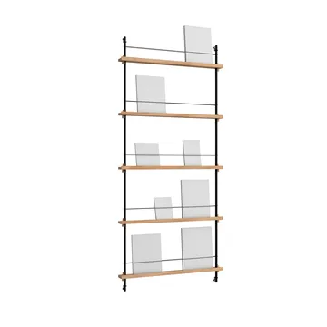 Magazine Shelving magazine rack - Oak-black, 85x180x7 cm, MS.180.1 - MOEBE