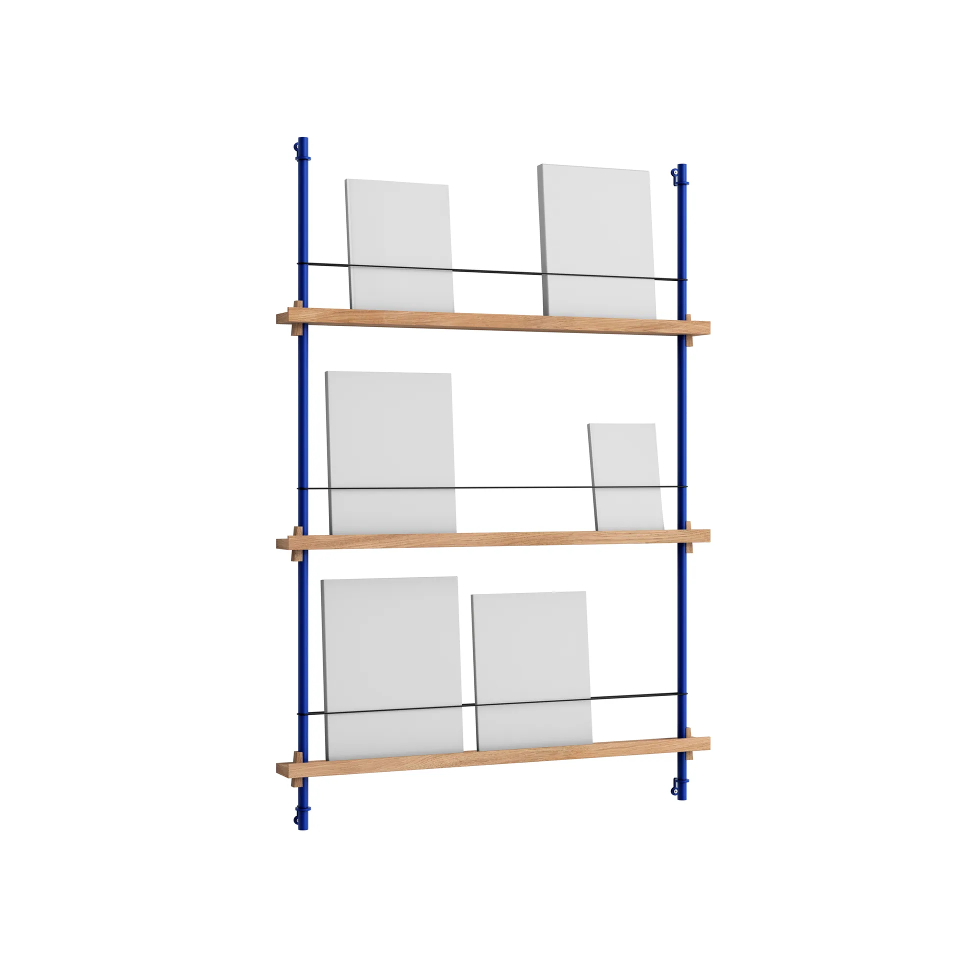 Magazine Shelving magazine rack, Oak-deep blue, 85x115x7 cm, MS.115.1 MOEBE