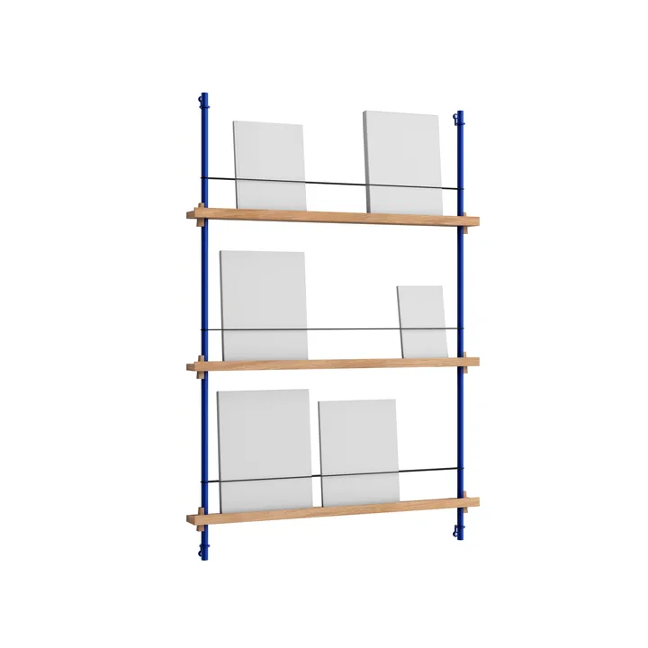 Magazine Shelving magazine rack - Oak-deep blue, 85x115x7 cm, MS.115.1 - MOEBE