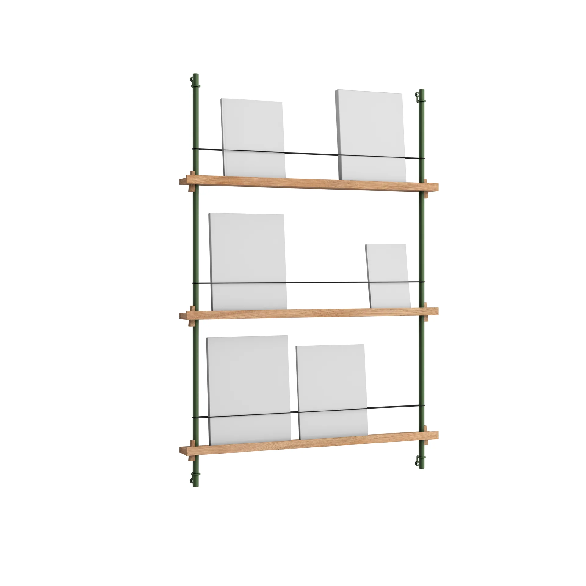 Magazine Shelving magazine rack, Oak-pine green, 85x115x7 cm, MS.115.1 MOEBE