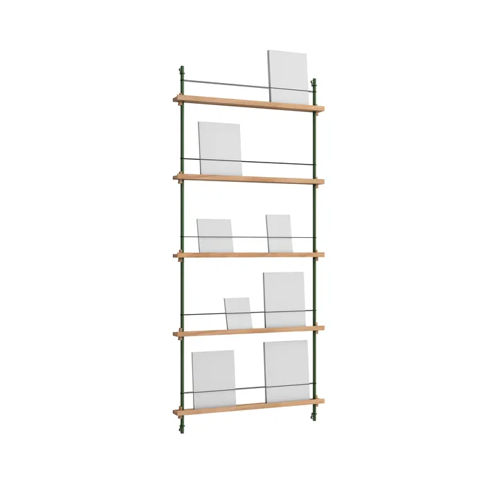 Magazine Shelving magazine rack - Oak-pine green, 85x180x7 cm, MS.180.1 - MOEBE