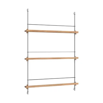Magazine Shelving magazine rack - Oak-stainless steel, 85x115x7 cm, MS.115.1 - MOEBE