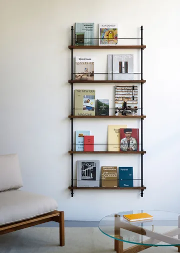 Magazine Shelving magazine rack - Oak-stainless steel, 85x180x7 cm, MS.180.1 - MOEBE