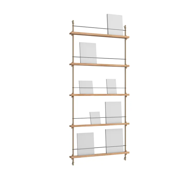 Magazine Shelving magazine rack - Oak-warm grey, 85x180x7 cm, MS.180.1 - MOEBE