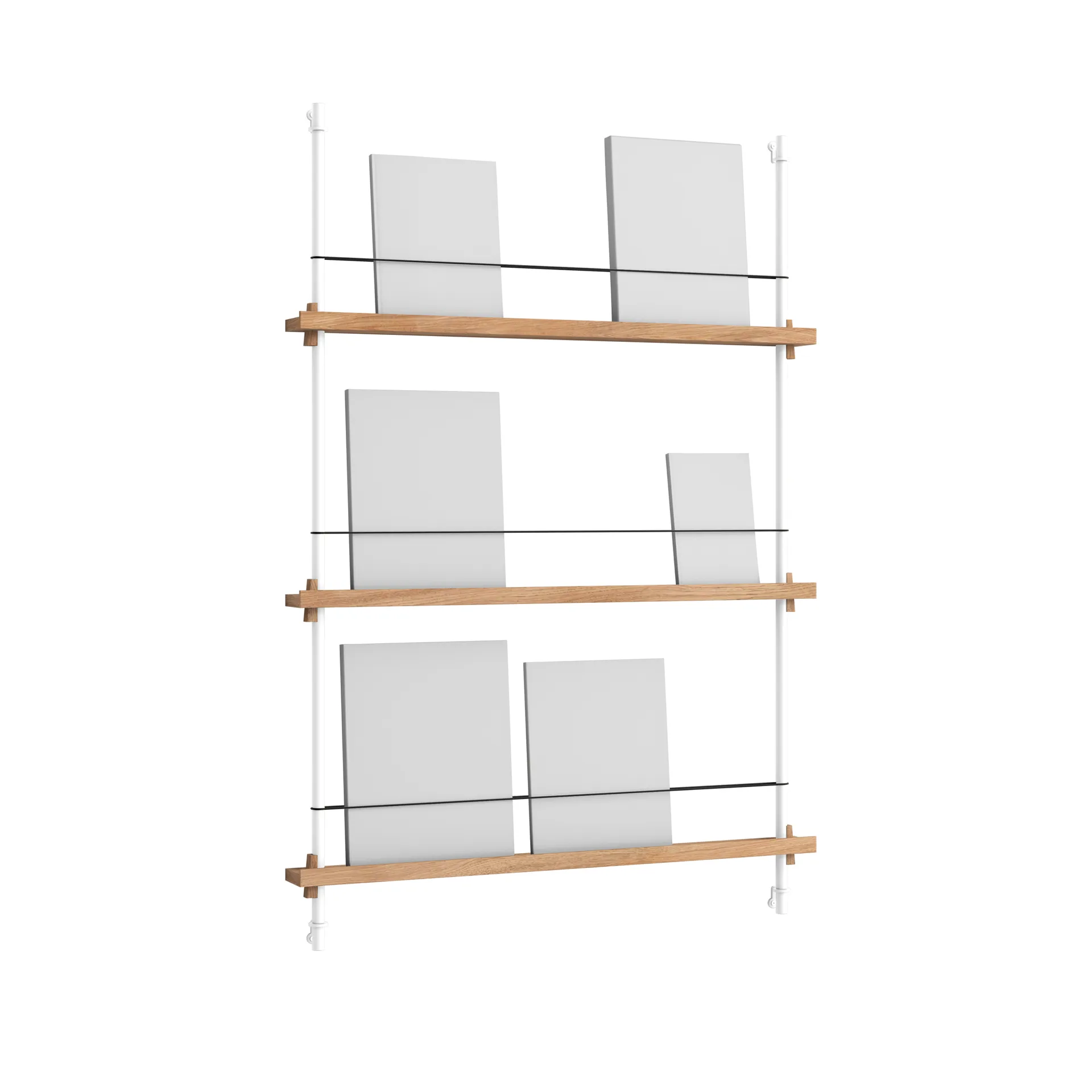 Magazine Shelving magazine rack, Oak-white, 85x115x7 cm, MS.115.1 MOEBE
