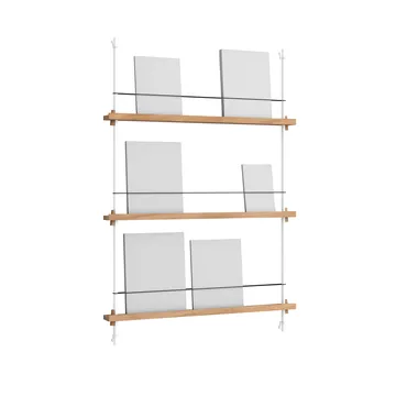 Magazine Shelving magazine rack - Oak-white, 85x115x7 cm, MS.115.1 - MOEBE