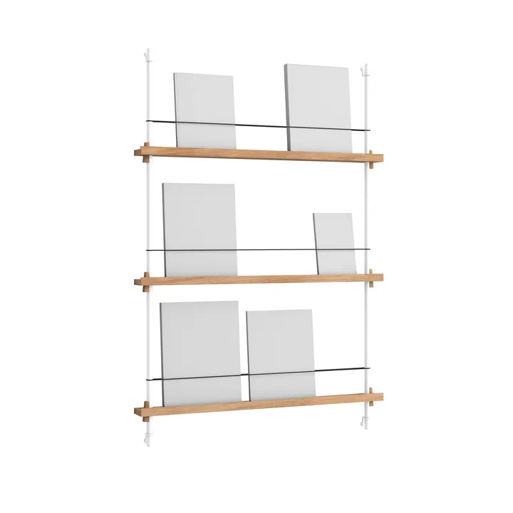 Magazine Shelving magazine rack - Oak-white, 85x115x7 cm, MS.115.1 - MOEBE