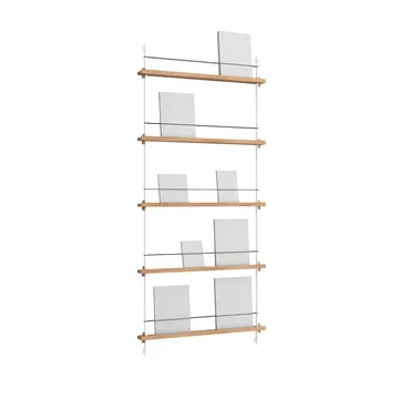 Magazine Shelving magazine rack - Oak-white, 85x180x7 cm, MS.180.1 - MOEBE