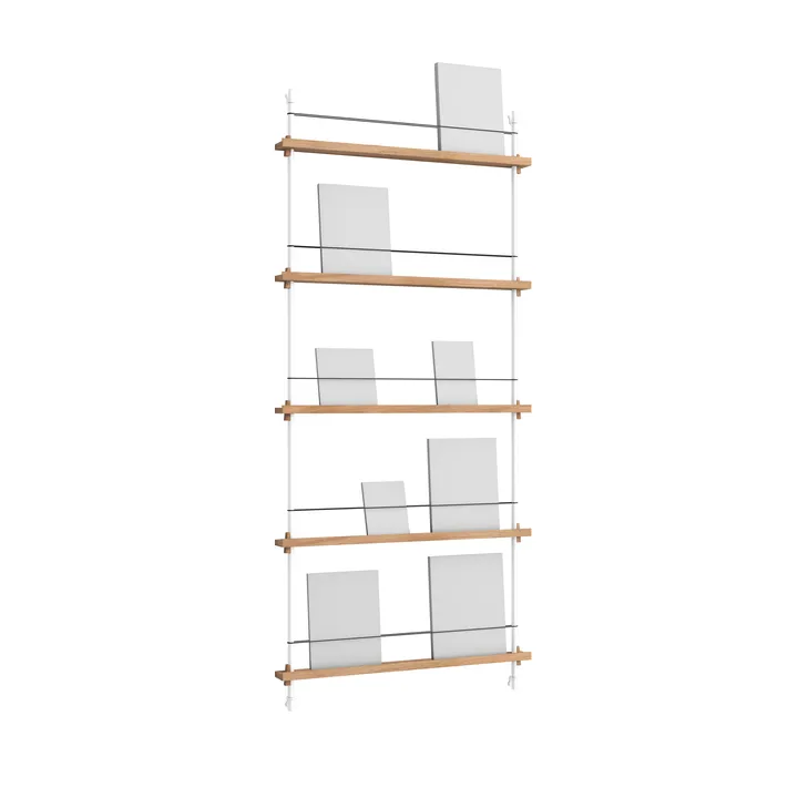 Magazine Shelving magazine rack - Oak-white, 85x180x7 cm, MS.180.1 - MOEBE