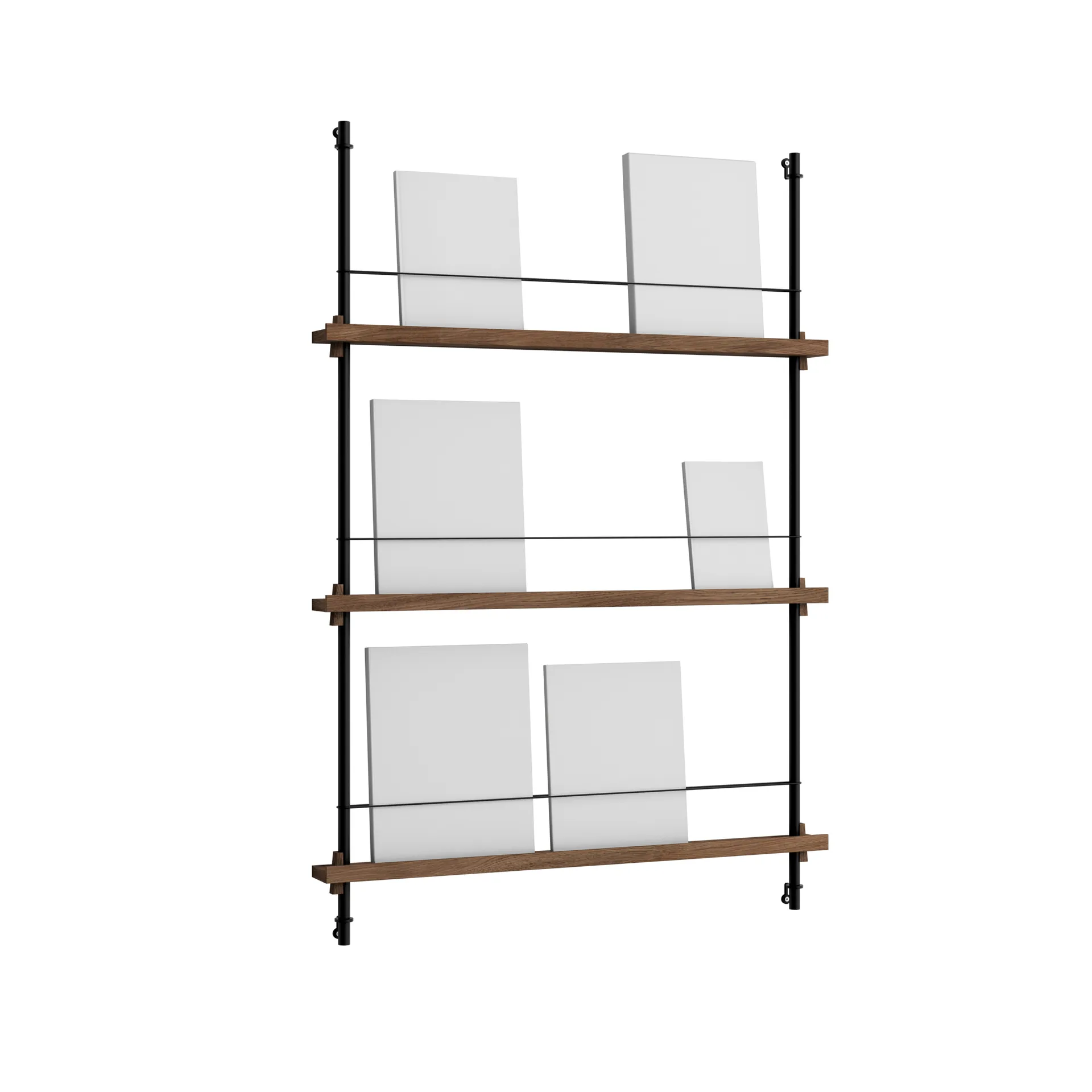 Magazine Shelving magazine rack, Smoked oak-black, 85x115x7 cm, MS.115.1 MOEBE