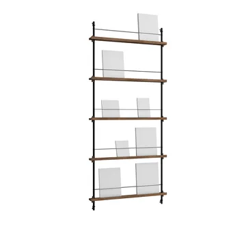 Magazine Shelving magazine rack - Smoked oak-black, 85x180x7 cm, MS.180.1 - MOEBE