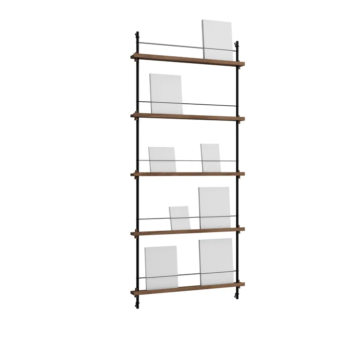 Magazine Shelving magazine rack - Smoked oak-black, 85x180x7 cm, MS.180.1 - MOEBE