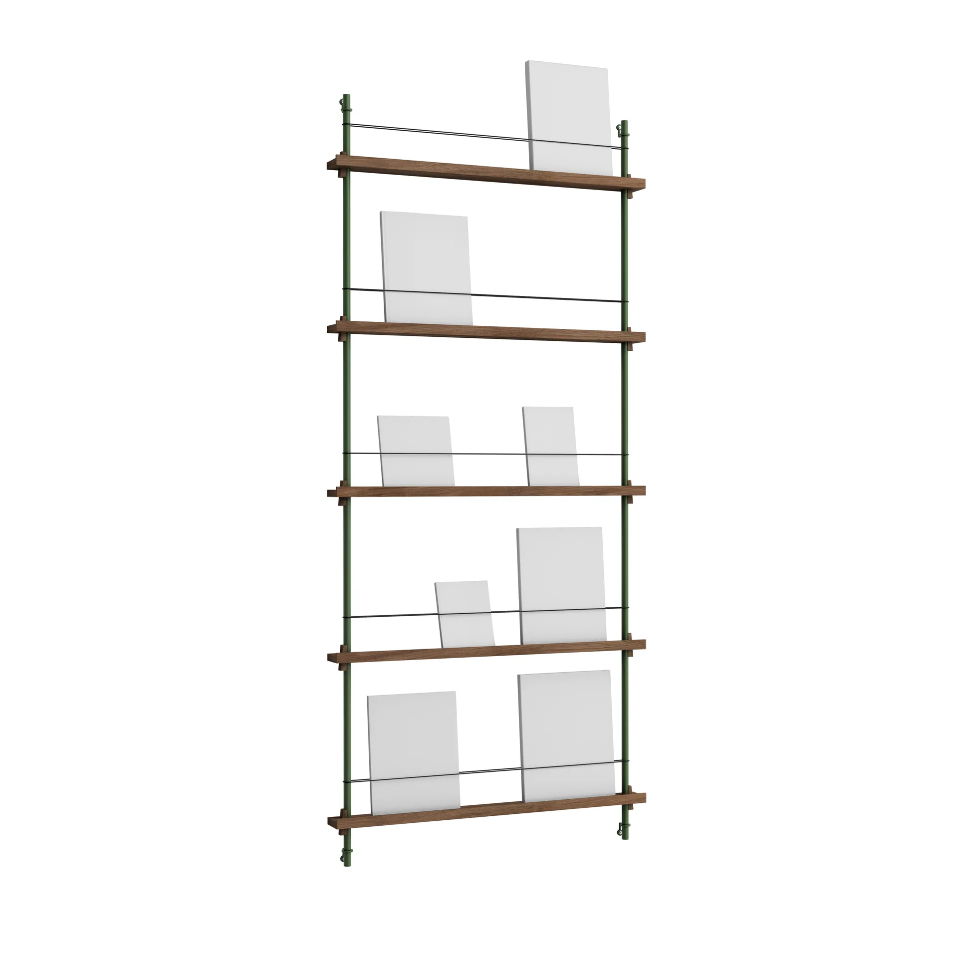 Magazine Shelving magazine rack, Smoked oak-pine green, 85x180x7 cm, MS.180.1 MOEBE