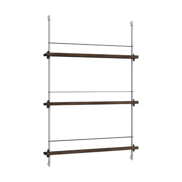 Magazine Shelving magazine rack - Smoked oak-stainless steel, 85x115x7 cm, MS.115.1 - MOEBE