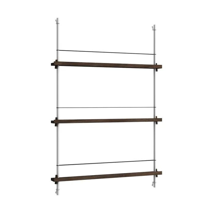Magazine Shelving magazine rack - Smoked oak-stainless steel, 85x115x7 cm, MS.115.1 - MOEBE