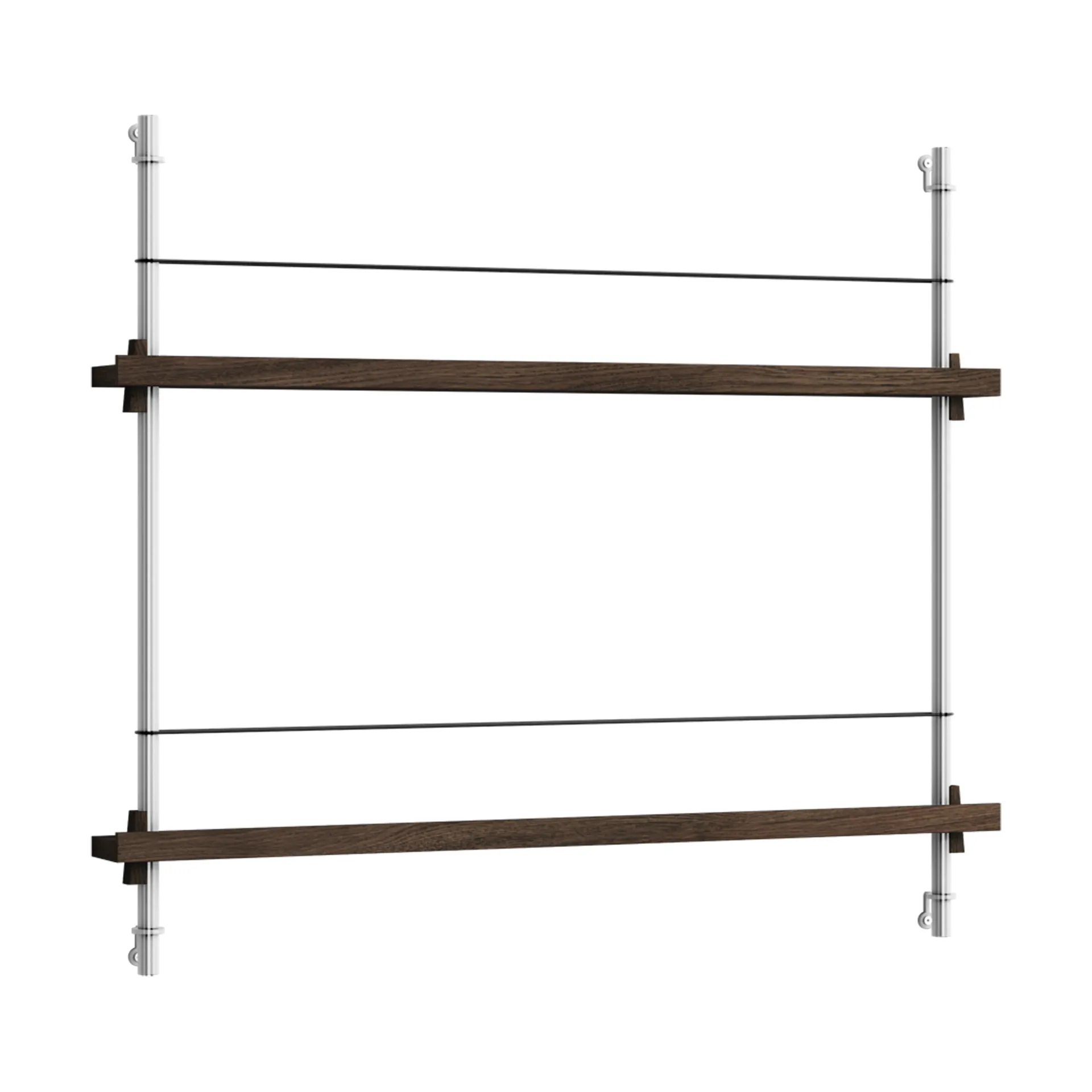 Magazine Shelving magazine rack, Smoked oak-stainless steel, 85x65x7 cm, MS.65.1 MOEBE
