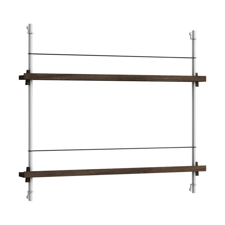 Magazine Shelving magazine rack - Smoked oak-stainless steel, 85x65x7 cm, MS.65.1 - MOEBE