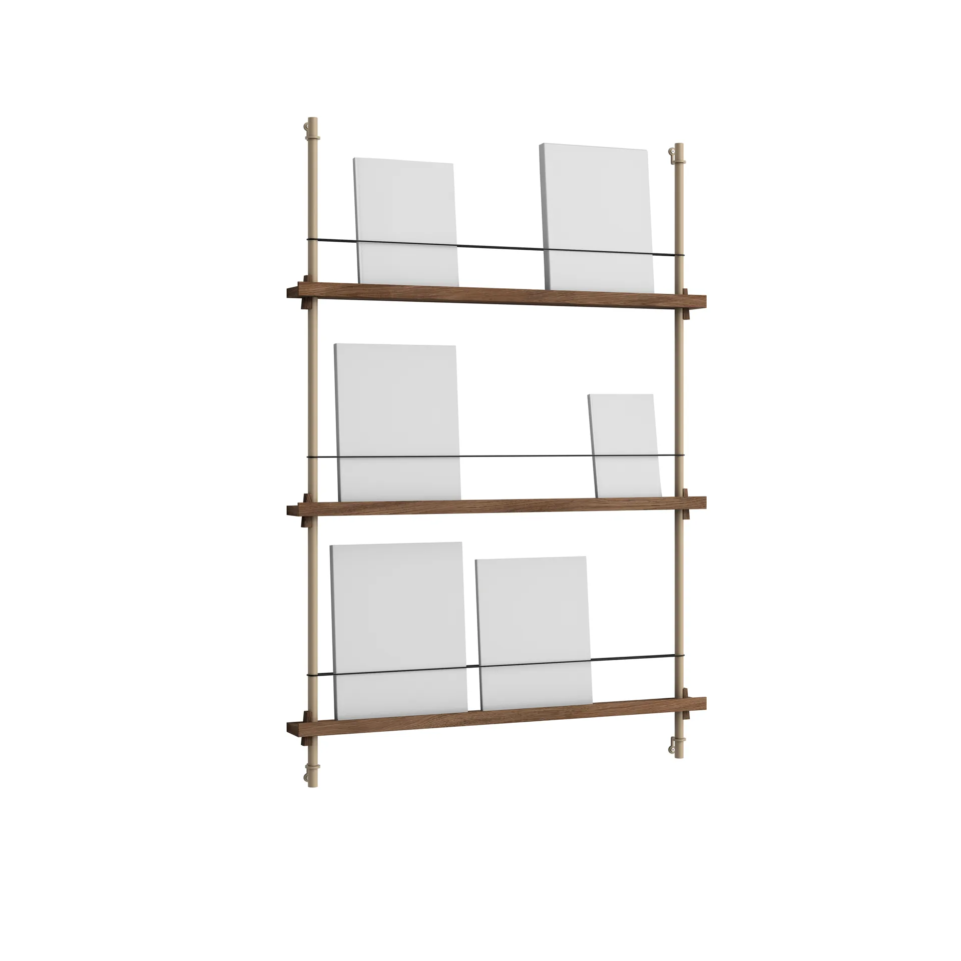 Magazine Shelving magazine rack, Smoked oak-warm grey, 85x115x7 cm, MS.115.1 MOEBE