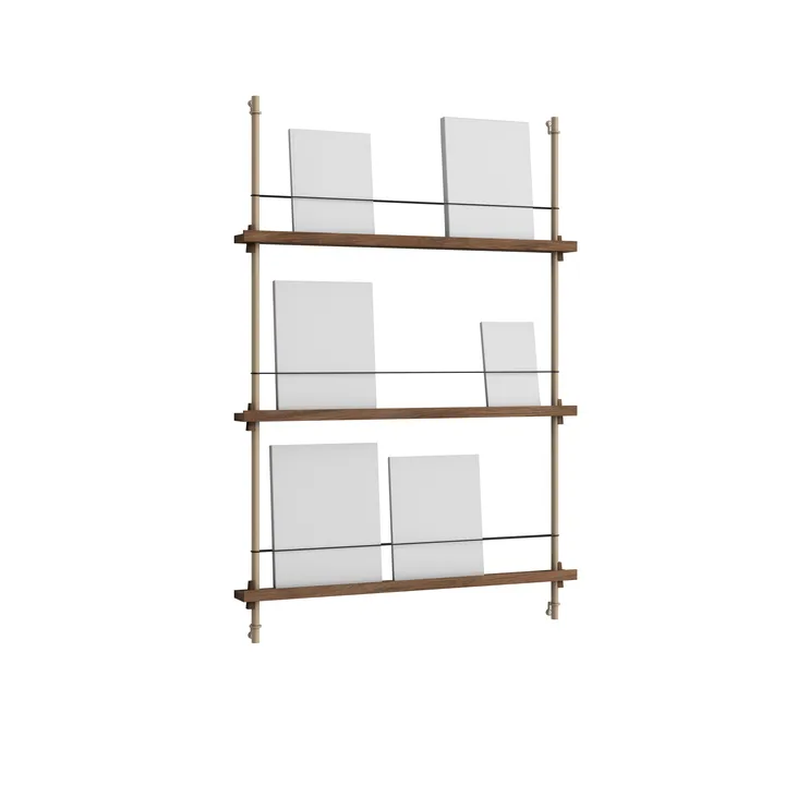 Magazine Shelving magazine rack - Smoked oak-warm grey, 85x115x7 cm, MS.115.1 - MOEBE