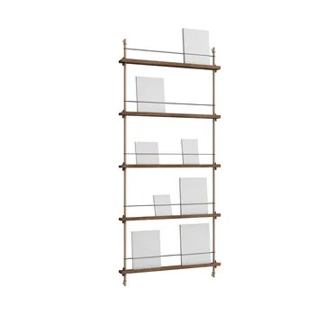 Magazine Shelving magazine rack - Smoked oak-warm grey, 85x180x7 cm, MS.180.1 - MOEBE