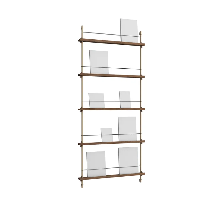 Magazine Shelving magazine rack - Smoked oak-warm grey, 85x180x7 cm, MS.180.1 - MOEBE