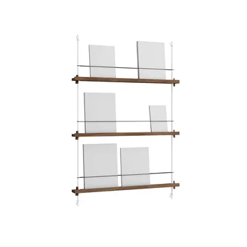 Magazine Shelving magazine rack - Smoked oak-white, 85x115x7 cm, MS.115.1 - MOEBE