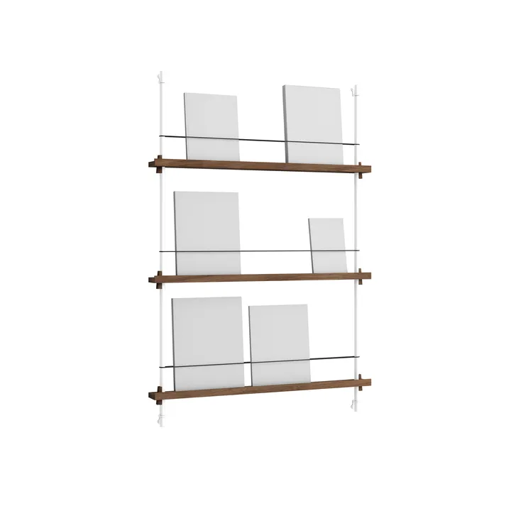 Magazine Shelving magazine rack - Smoked oak-white, 85x115x7 cm, MS.115.1 - MOEBE