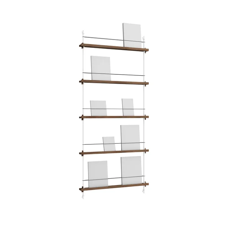 Magazine Shelving magazine rack - Smoked oak-white, 85x180x7 cm, MS.180.1 - MOEBE