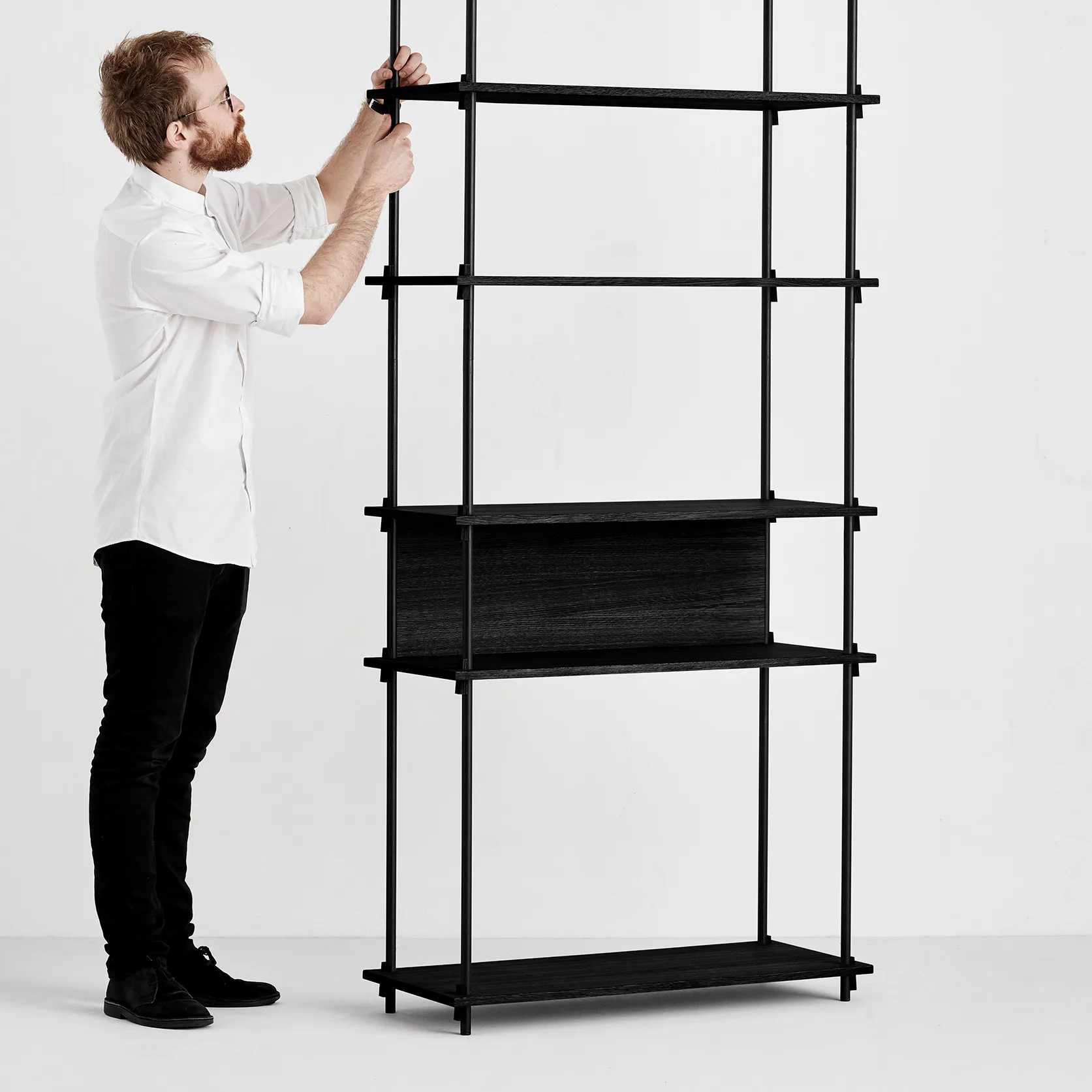 Moebe back to shelf 85 cm, Black MOEBE