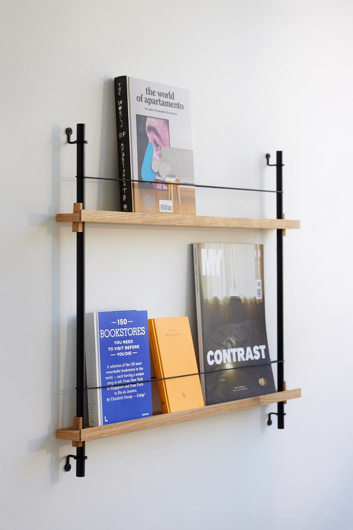 Moebe magazine rack, Oak-black MOEBE