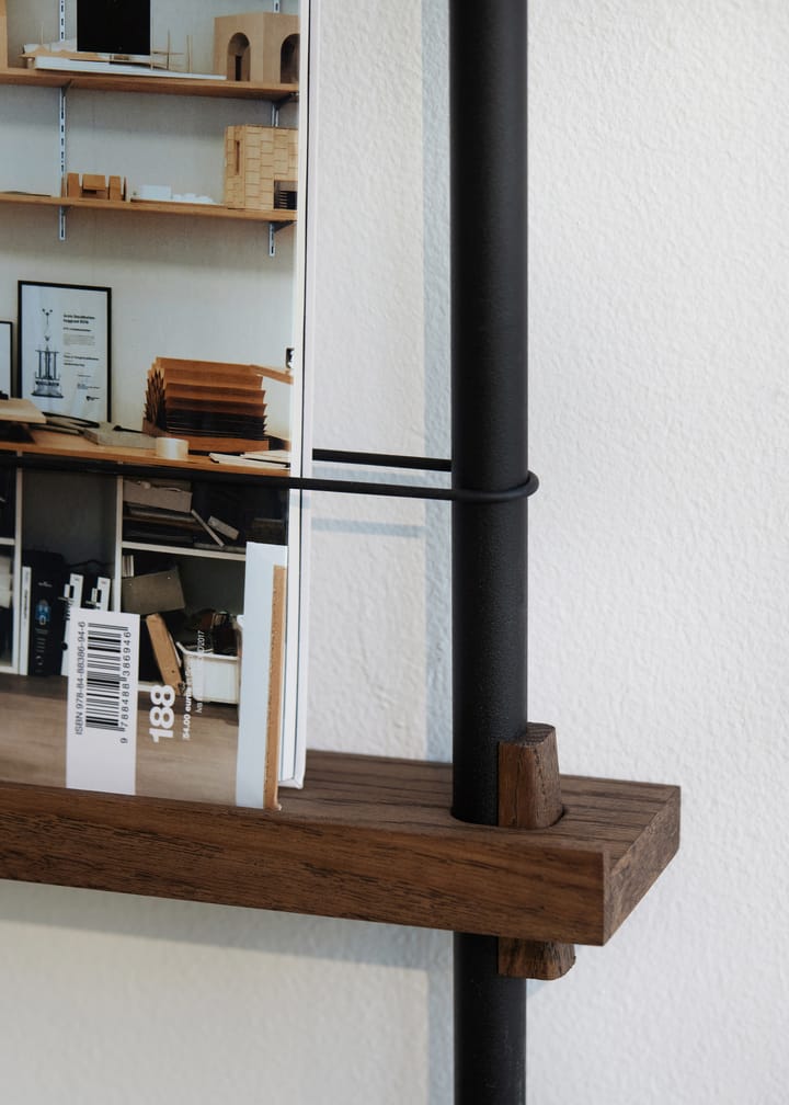 Moebe magazine rack, Smoked oak-black MOEBE