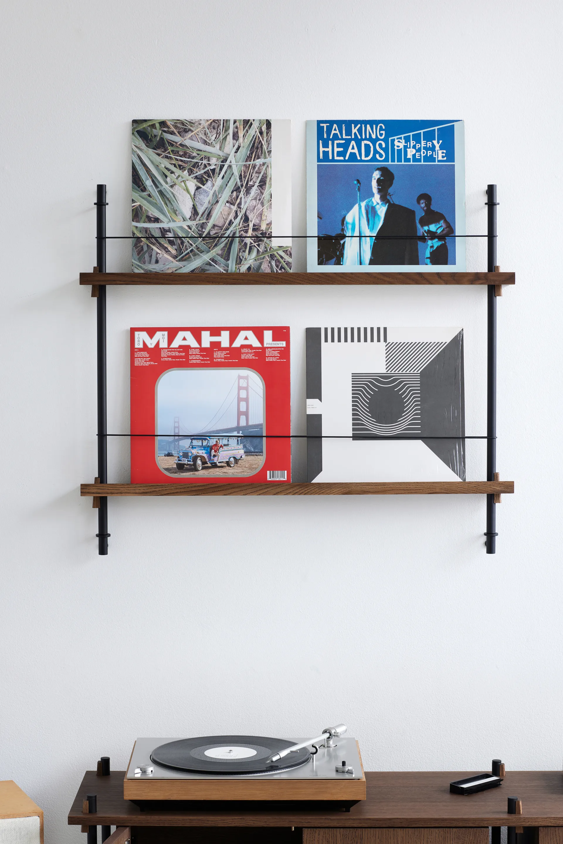 Moebe magazine rack, Smoked oak-blue MOEBE
